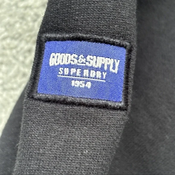 Superdry Mens Core Logo Workwear Crew  Black sweatshirt Pullover Goods Supply XL - Picture 5 of 16